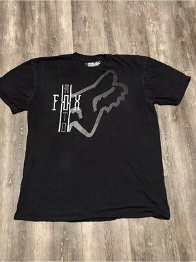 Fox Racing BMX Logo Graphic Shirt Size XL Black Moto Grunge Biker Streetwear